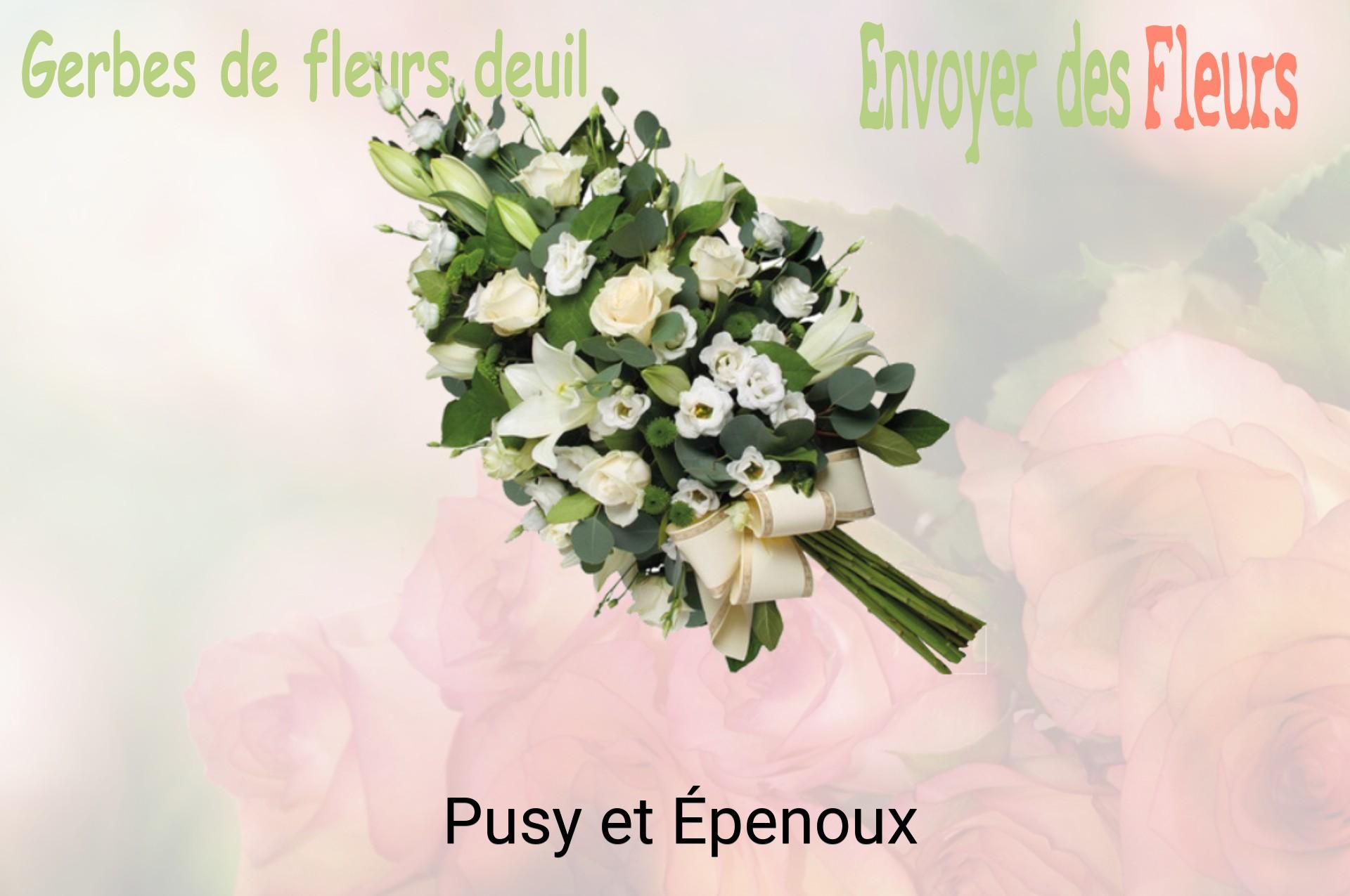 Gerbe de fleurs de deuil livrée à Pusy-et-Épenoux